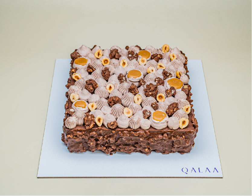 Belgian Chocolate with Salted Caramel and Hazelnut Cake – Qalaa